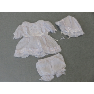 Fehér kislány keresztelő ruha szett - 3 részes