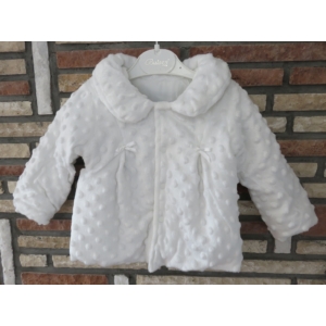 Hófehér keresztelő/alkalmi kislány kabát - minky