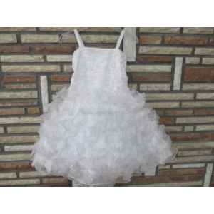 Hófehér, gyönyörű, habos-babos kislány alkalmi ruha (92)