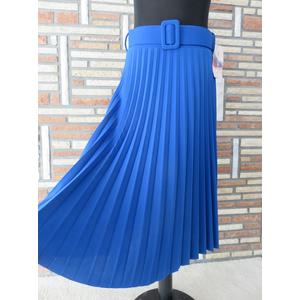 Tengerkék pliszírozott női szoknya övvel (one size)