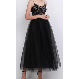 Elegáns női tüll szoknya 100 cm - fekete (egyméretes)