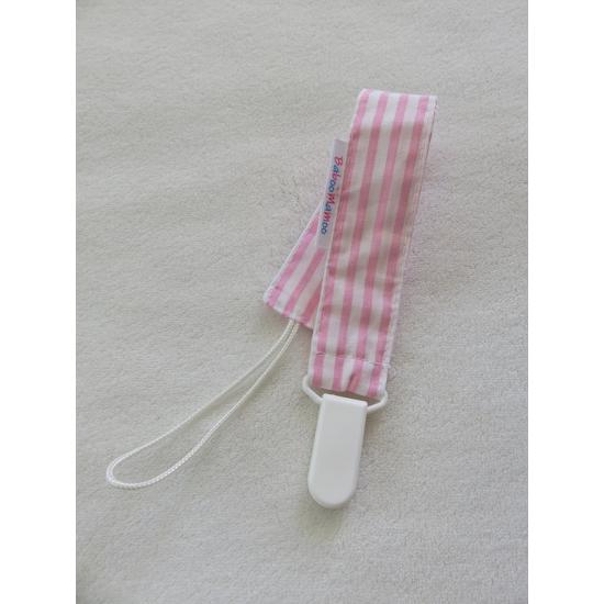 Egyedi BabooMamoo cumilánc (34,5 cm-es) - fehér-rózsaszín csíkos