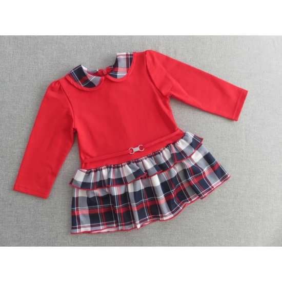 Piros kockás kislány ruha