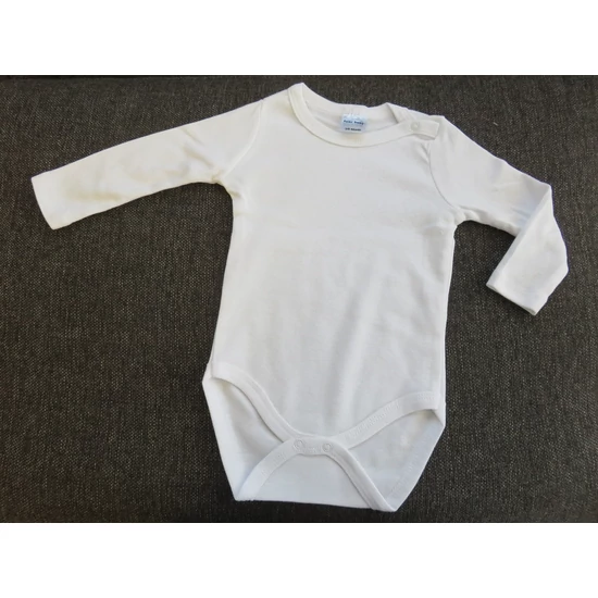 Fehér hosszú ujjú baba body