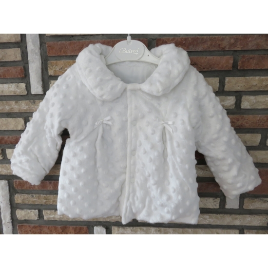 Hófehér keresztelő/alkalmi kislány kabát - minky