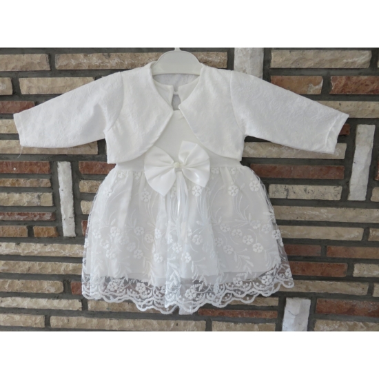 Törtfehér kislány keresztelő/alkalmi ruha boleróval