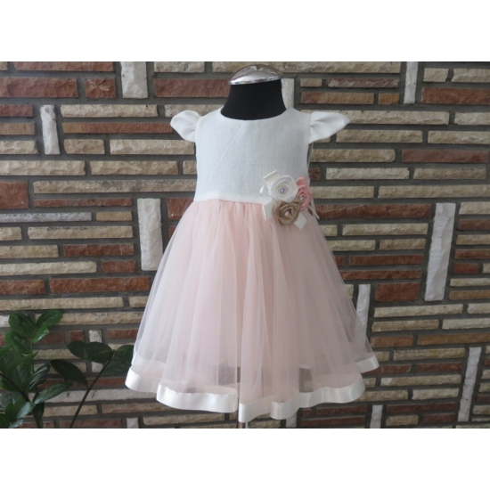 Hófehér-barack színű kislány ruha