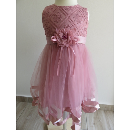 Elegáns mályva színű kislány ruha