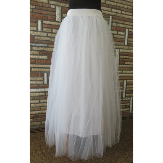 Elegáns női tüll szoknya 100 cm - fehér (egyméretes)