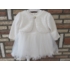 Gyönyörű törtfehér kislány keresztelő ruha boleróval (86)