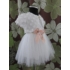 Törtfehér kislány keresztelő/alkalmi ruha csipke boleróval, kitűzővel
