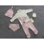 Kép 2/10 - 5 részes újszülött kislány babaruha szett - rózsaszín, nyuszis