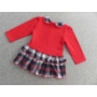 Kép 2/2 - Piros kockás kislány ruha