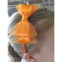 Kép 2/4 - Masnis kislány hajpánt/hajráf - narancssárga