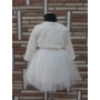 Kép 4/10 - Törtfehér kislány keresztelő ruha boleróval, kitűzővel