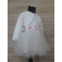 Kép 1/11 - Fehér kislány keresztelő/alkalmi ruha boleróval, virágdísszel