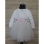 Kép 2/11 - Fehér kislány keresztelő/alkalmi ruha boleróval, virágdísszel