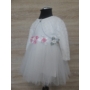 Kép 3/11 - Fehér kislány keresztelő/alkalmi ruha boleróval, virágdísszel