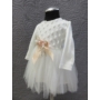 Kép 10/13 - Törtfehér kislány keresztelő/alkalmi ruha csipke boleróval, kitűzővel