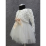 Kép 3/13 - Törtfehér kislány keresztelő/alkalmi ruha csipke boleróval, kitűzővel