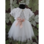 Kép 2/10 - Törtfehér kislány keresztelő/alkalmi ruha csipke boleróval, kitűzővel