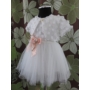 Kép 3/10 - Törtfehér kislány keresztelő/alkalmi ruha csipke boleróval, kitűzővel