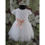 Kép 6/10 - Törtfehér kislány keresztelő/alkalmi ruha csipke boleróval, kitűzővel