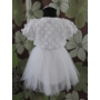 Kép 9/10 - Törtfehér kislány keresztelő/alkalmi ruha csipke boleróval, kitűzővel