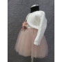Kép 2/9 - Törtfehér-pasztell mályva kislány alkalmi ruha csipke boleróval 