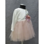 Kép 3/9 - Törtfehér-pasztell mályva kislány alkalmi ruha csipke boleróval 