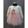 Kép 1/10 - Törtfehér-rózsaszín kislány alkalmi ruha csipke boleróval
