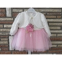 Kép 4/10 - Törtfehér-rózsaszín kislány alkalmi ruha csipke boleróval