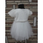 Kép 4/8 - Gyönyörű törtfehér kislány keresztelő ruha boleróval