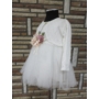 Kép 2/11 - Törtfehér kislány keresztelő/alkalmi ruha csipke boleróval, kitűzővel