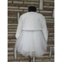 Kép 4/11 - Törtfehér kislány keresztelő/alkalmi ruha csipke boleróval, kitűzővel