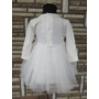 Kép 7/11 - Törtfehér kislány keresztelő/alkalmi ruha csipke boleróval, kitűzővel