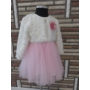 Kép 2/12 - Fehér-rózsaszín kislány alkalmi ruha szőrme boleróval