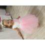 Kép 9/9 - Hófehér-pink kislány tüll alkalmi/koszorúslány ruha