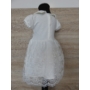 Kép 5/5 - Törtfehér hímzett keresztelő kislány ruha virágdísszel
