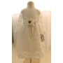 Kép 1/7 - Törtfehér hímzett csipkés hosszú ujjú kislány ruha