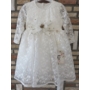Kép 5/10 - Törtfehér hímzett csipkés hosszú ujjú kislány ruha
