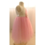 Kép 3/9 - Hófehér-pink kislány tüll alkalmi/koszorúslány ruha