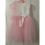 Kép 6/9 - Hófehér-pink kislány tüll alkalmi/koszorúslány ruha