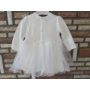 Kép 3/8 - Törtfehér keresztelő/alkalmi kislány ruha púder színű boleróval