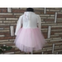 Kép 4/10 - Törtfehér-rózsaszín kislány alkalmi ruha csipke boleróval