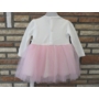 Kép 9/10 - Törtfehér-rózsaszín kislány alkalmi ruha csipke boleróval
