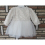 Kép 2/6 - Gyönyörű törtfehér kislány keresztelő/alkalmi ruha szőrme boleróval
