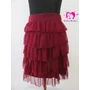 Kép 1/3 - Fodros tüll szoknya - bordó (one size - XS-M)